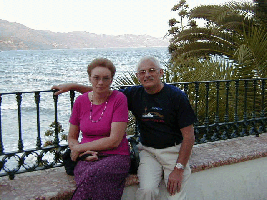 Gill and Alex in Nerja, Spain Sep 2000